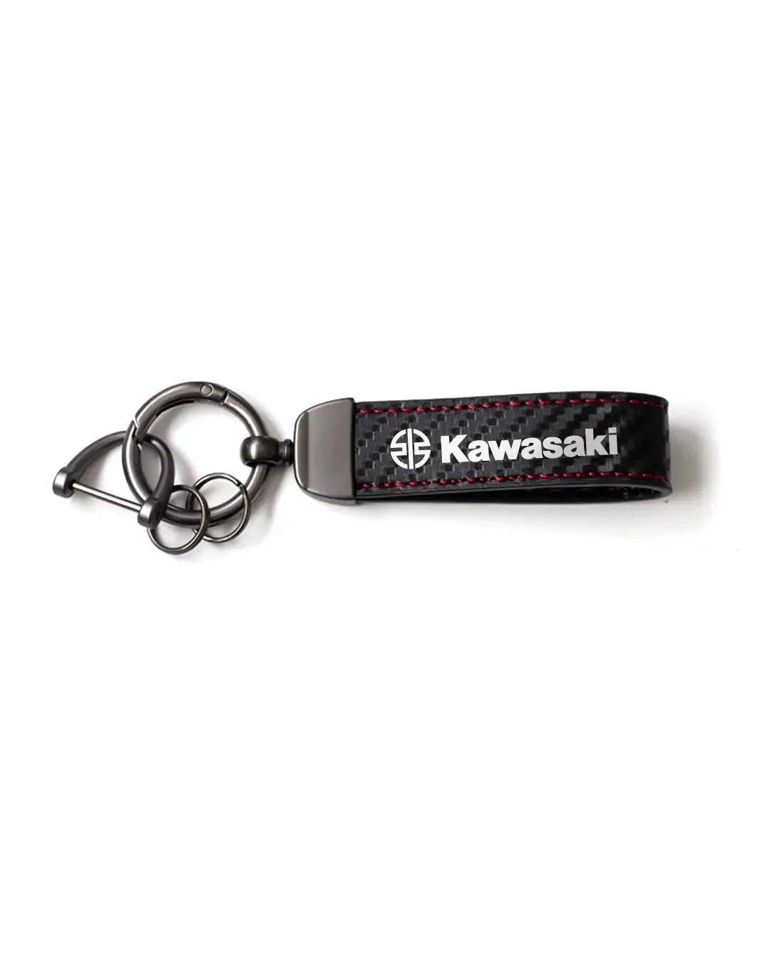 Llavero de Fibra de Carbono para Motos Kawasaki en fibra de carbono, vista en 3D